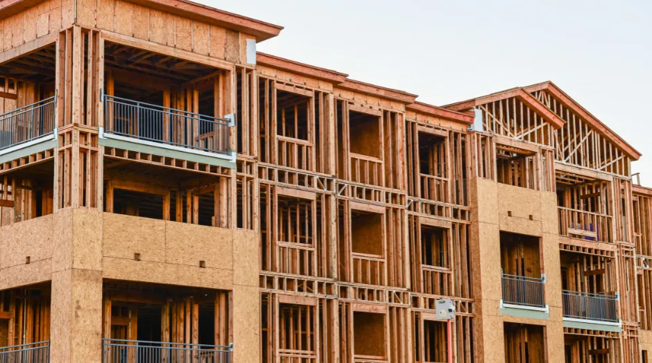 Multi-story commercial building framing project in Dallas Texas