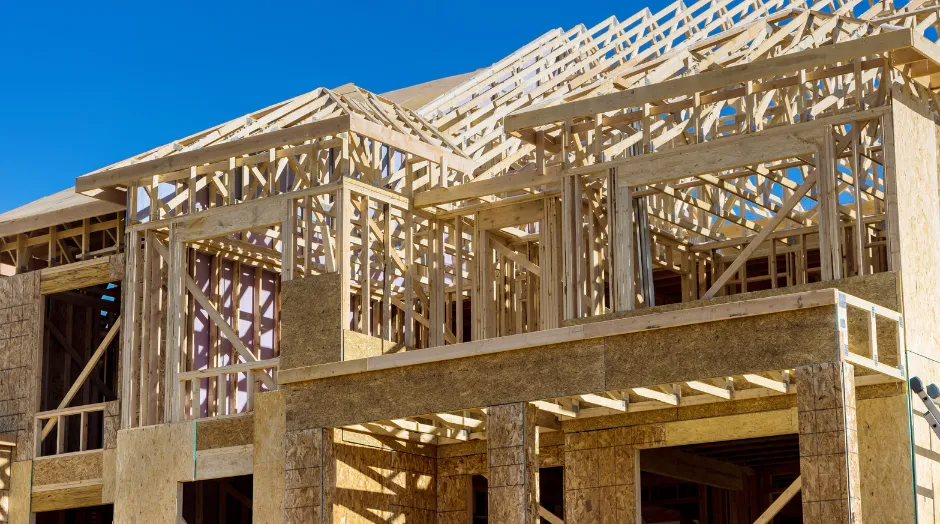 Single family home residential framing project showing structural wall layout in Dallas TX